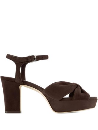 Jimmy Choo London Sandali Heloise 80 con plateau - Marrone