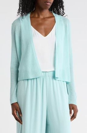 Eileen Fisher Organic Linen & Organic Cotton Cardigan in Pool at Nordstrom Rack, Size X-Large
