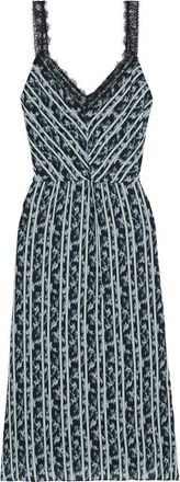 Jason Wu Lace Trimmed Crepe de chine printed dress Size S