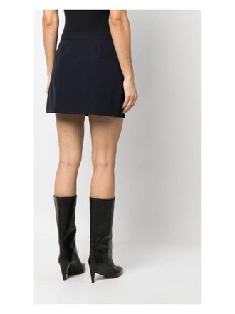 Alexander McQueen Flounced Delavé Cotton Denim Mini Skirt