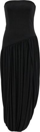 Ferragamo Asymmetric Ruched Bustier Midi Dress