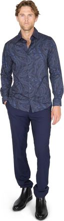 Lords of Harlech Norman Button-Up Shirt in Paisley Badalona Smoke at Nordstrom, Size X-Large
