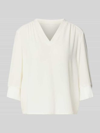 Marc Cain Bluse mit V-Ausschnitt und 3/4-Arm in Offwhite, Gr&ouml;&szlig;e 44