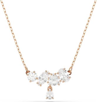 Swarovski Mesmera Necklace, Mixed Cuts, White, 18K Rose Gold Finish