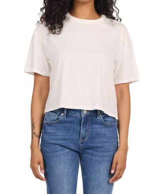 Dear John Denim Alba Garment Dye Short Sleeve Top In White