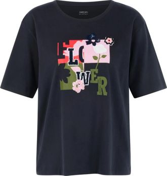 Marc Cain T-shirt met typografische print op de voorkant - Dames - T-shirts - Blauw - M - Katoen - Tops