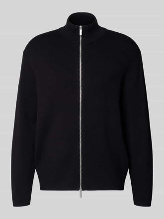 Selected Relaxed Fit Strickjacke aus Viskose-Mix Modell TELLER in Black, Gr&ouml;&szlig;e XXL