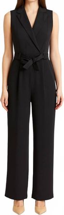 Suncoo Bold Sleeveless Jumpsuit In Black