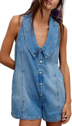 Free People Dover Denim Romper in Candy at Nordstrom, Size X-Large