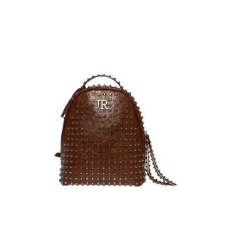 John Richmond Tassen, Dames, Bruin, ONE Size, Rugzak met all-over studs en metallic logo