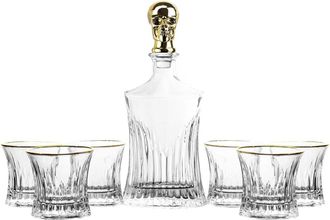 Adda Home Set de 7 piezas dorado de cristal 15x15x27cm