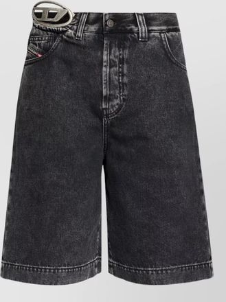 Diesel denim bermuda shorts belt loops metal hardware