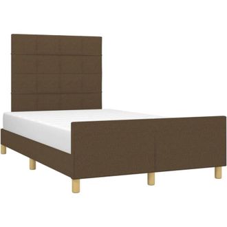 vidaXL Vidaxl - Estructura De Cama Sin Colch&oacute;n Tela Marr&oacute;n Oscuro 120x200 Cm