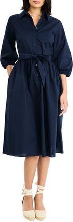 Maggy London Long Sleeve Midi Shirtdress in Navy Blazer at Nordstrom Rack, Size 18 (Similar To 16W)