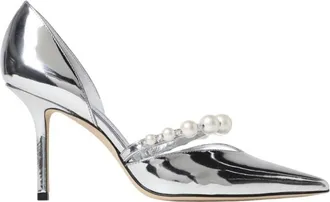 Jimmy Choo London Aurelie 65 Metallic Leather Pumps, Brand Size 39.5 ( US Size 9.5 )