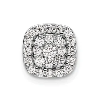 Diamond2Deal 14K Gold Lab Grown Diamond Squared Halo Chain Slide Pendant (0.44ct, VS, G-H)