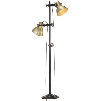 vidaXL Lampada da Pavimento con 2 Paralumi Ottone E27 in Ghisa vidaXL