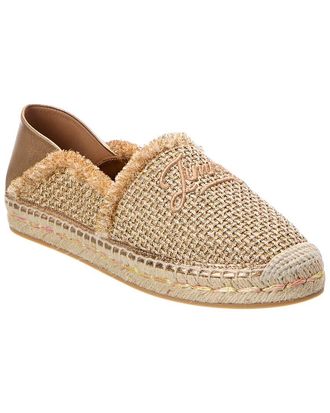 Jimmy Choo London Avi Cotton & Leather Flat