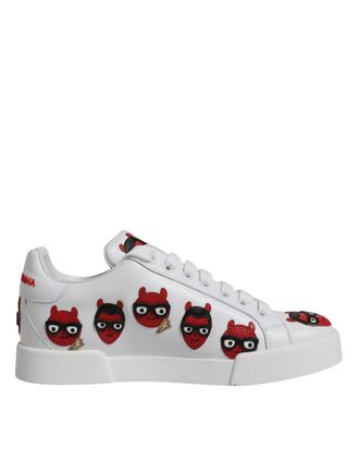 Dolce & Gabbana White Devil Face Portofino Sneakers Schoenen
