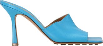 Bottega Veneta Bottega Veneta stretch muiltjes met hak in blauw lamsleer