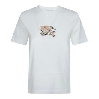 Burberry T-Shirts, female, White, Size: XS Knight Cotton T-shirt