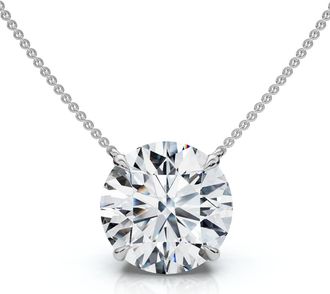 Pompeii3 4Ct Floating Diamond Solitaire Pendant 14k Gold 18 Womens Necklace Lab Grown