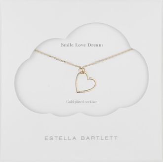 Estella Bartlett Smile Dream Love Open Heart Necklace in Gold at Nordstrom
