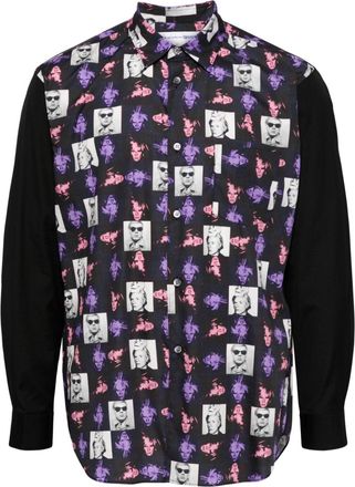 Comme Des Garçons x Andy Warhol Self Portrait cotton shirt - men - Cotton - M - Black