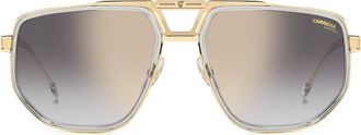 Carrera 61mm Gradient Geometric Square Sunglasses in Grey/Grey Sf Gd Sp at Nordstrom