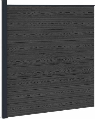 vidaXL Conjunto De Valla 175 X 186 Cm Wpc Y Aluminio Negro Vidaxl