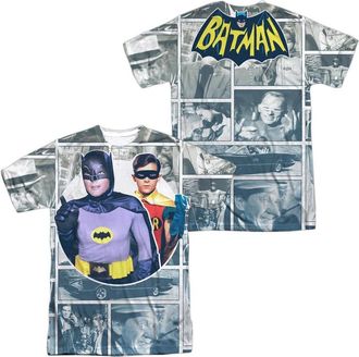 Gildan Batman Classic Tv 60s Panels (Front/Back Print) Short Sleeve Adult Poly Crew Tee / T-Shirt