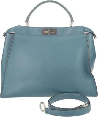 Fendi Pre-owned Leather fendi-bags - Dames - Vintage Handtas - Blauw - ONE Size - Leer - Vintage