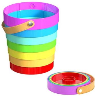 OEM Papelera Plegable Con Asas De Colores, Ideal Para Dormitorios, Coches, Ba&ntilde;os, Cocinas, Escritorios Y Exteriores. Papelera Compacta