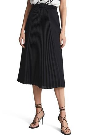 Reiss Drew Pleated Skirt in Black at Nordstrom Rack, Size 4 Us / 8 Uk