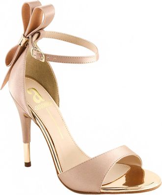 Andrea Womens Ankle-Strap Heeled Sandals In Copper