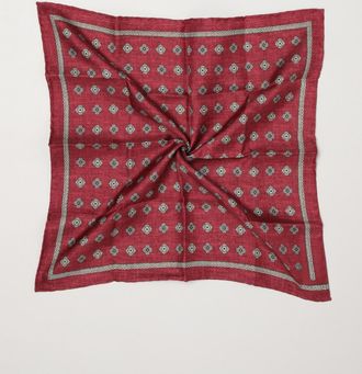 Brunello Cucinelli Floral Print Pure Silk Pocket Square
