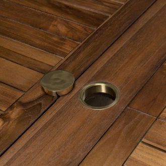 Macabane Mesa de jardín teca aceitada extensible para 10/12 personas de 300 cm