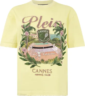 Philipp Plein Washed Man Fit T-Shirt Cannes Tennis Club