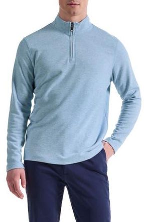 Bugatchi Houndstooth Patern Quarter Zip Top in Air Blue at Nordstrom Rack, Size Xx-Large