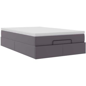 vidaXL Vidaxl - Estructura Cama Otomana Colch&oacute;n Cuero Sint&eacute;tico Gris 120x200cm