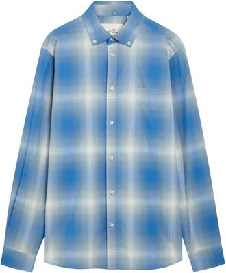 Les Deux Kent Checked Cotton-poplin Shirt - Blue - Xxl