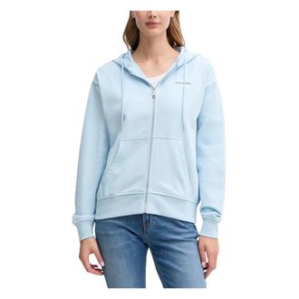 Calvin Klein Jeans Zip-throughs, female, Blue, Size: XS Monologo French Terry Zip Hoodie