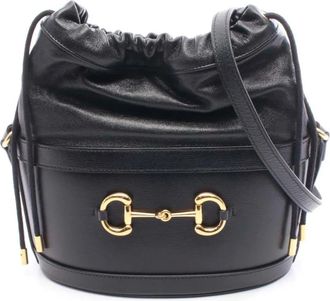 Gucci 2016-2025 Leather Horsebit 1955 bucket bag - Nero