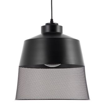 Beliani L&aacute;mpara Colgante De Metal Negro 114 Cm Con Acabado De Malla Muga