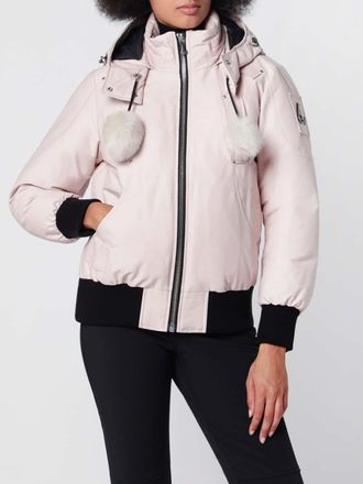 Moose Knuckles Recycled Nylon Bomber Jacket with Shearling Hood