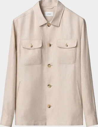 Eton Men & apos;s Herringbone Linen-Blend Shirt Jacket