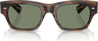 Oliver Peoples Kasdan 51mm Rectangular Sunglasses in Barchan /New G-15 at Nordstrom