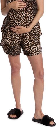Cache Coeur Roxane Low Waist Maternity Shorts in Leopard at Nordstrom, Size X-Large