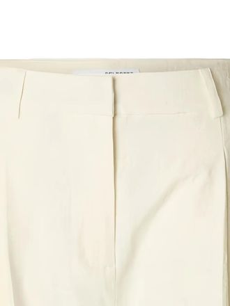 Selected pleated knee-length shorts - women - Organic Cotton/Viscose/Linen/Flax - 34 - Neutrals