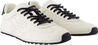 Tory Burch Womens Perforated Lambskin Sneaker White